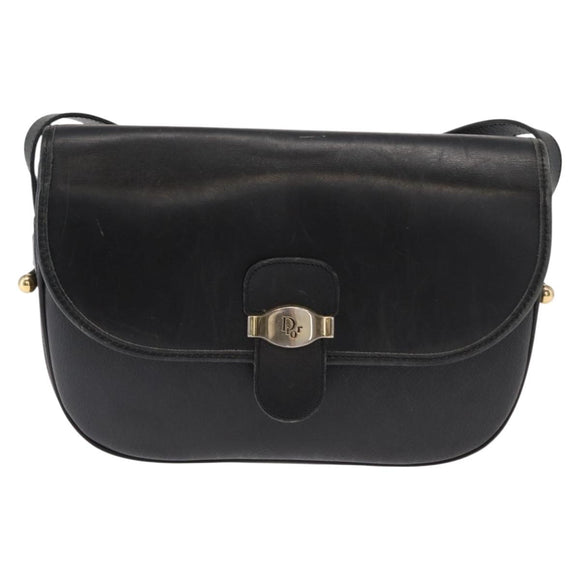 Christian Dior Honeycomb Canvas Shoulder Bag PVC Black gold Auth ep11923