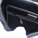 Christian Dior Honeycomb Canvas Shoulder Bag PVC Black gold Auth ep11923-20