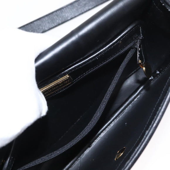 Christian Dior Honeycomb Canvas Shoulder Bag PVC Black gold Auth ep11923