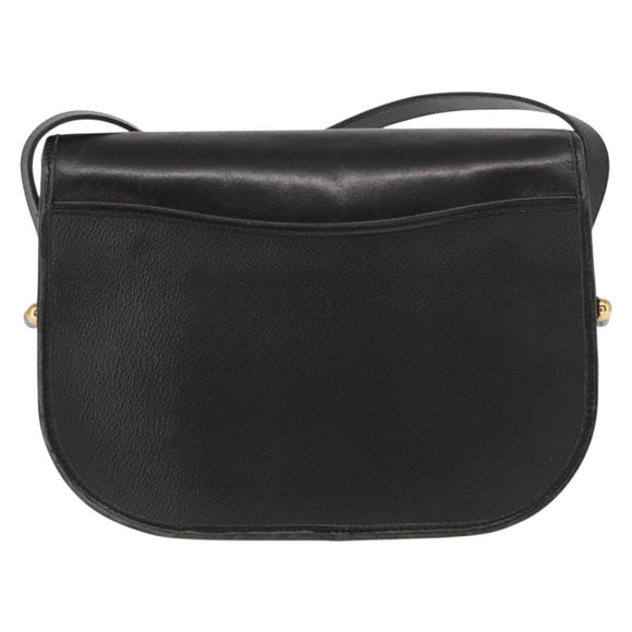 Christian Dior Honeycomb Canvas Shoulder Bag PVC Black gold Auth ep11923