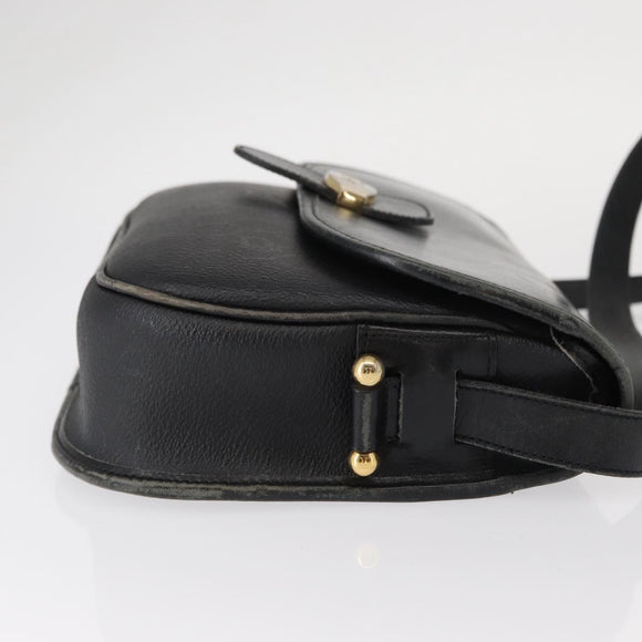 Christian Dior Honeycomb Canvas Shoulder Bag PVC Black gold Auth ep11923