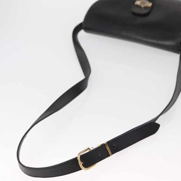 Christian Dior Honeycomb Canvas Shoulder Bag PVC Black gold Auth ep11923