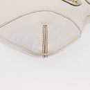 GUCCI Sherry Line Chain Shoulder Bag Leather White Gold 153011 Auth ep11925-11