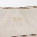 GUCCI Sherry Line Chain Shoulder Bag Leather White Gold 153011 Auth ep11925-14