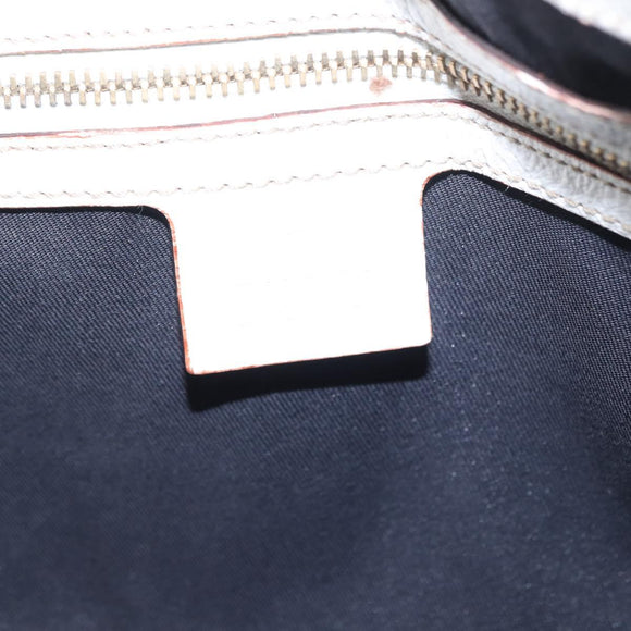 GUCCI Sherry Line Chain Shoulder Bag Leather White Gold 153011 Auth ep11925