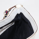 GUCCI Sherry Line Chain Shoulder Bag Leather White Gold 153011 Auth ep11925-18