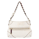 GUCCI Sherry Line Chain Shoulder Bag Leather White Gold 153011 Auth ep11925-2