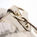 GUCCI Sherry Line Chain Shoulder Bag Leather White Gold 153011 Auth ep11925-23