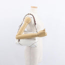 GUCCI Sherry Line Chain Shoulder Bag Leather White Gold 153011 Auth ep11925-24