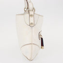 GUCCI Sherry Line Chain Shoulder Bag Leather White Gold 153011 Auth ep11925-5
