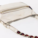 GUCCI Sherry Line Chain Shoulder Bag Leather White Gold 153011 Auth ep11925-6