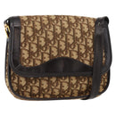 Christian Dior Trotter Canvas Shoulder Bag Beige Gold Auth ep11926-1