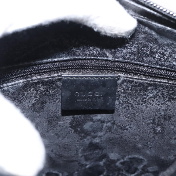 GUCCI Shoulder Bag Patent leather Black Silver 001 3032 Auth ep11927