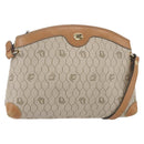 Christian Dior Honeycomb Canvas Shoulder Bag PVC Beige Gold Auth ep11929-1