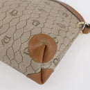 Christian Dior Honeycomb Canvas Shoulder Bag PVC Beige Gold Auth ep11929-9