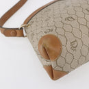 Christian Dior Honeycomb Canvas Shoulder Bag PVC Beige Gold Auth ep11929-14