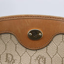 Christian Dior Honeycomb Canvas Shoulder Bag PVC Beige Gold Auth ep11929-17