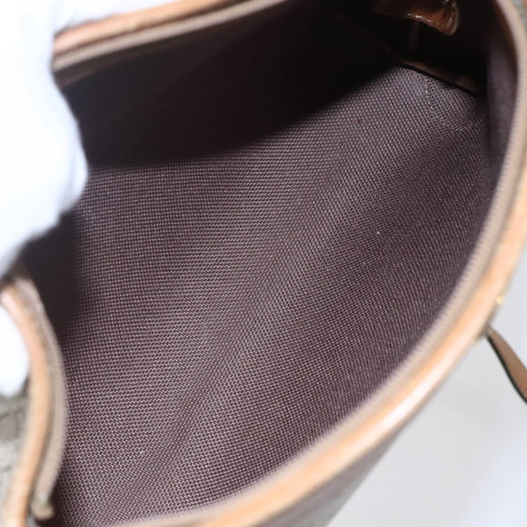 Christian Dior Honeycomb Canvas Shoulder Bag PVC Beige Gold Auth ep11929