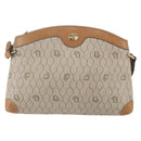 Christian Dior Honeycomb Canvas Shoulder Bag PVC Beige Gold Auth ep11929-13