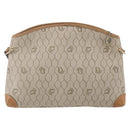 Christian Dior Honeycomb Canvas Shoulder Bag PVC Beige Gold Auth ep11929-2