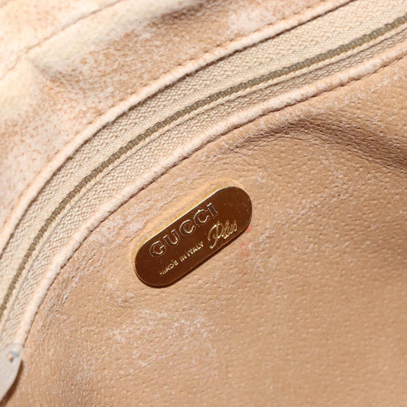 GUCCI GG Plus Supreme Shoulder Bag PVC Beige Gold Auth ep11930