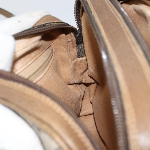 GUCCI GG Plus Supreme Shoulder Bag PVC Beige Gold Auth ep11930