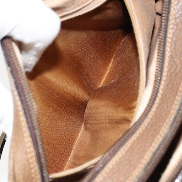 GUCCI GG Plus Supreme Shoulder Bag PVC Beige Gold Auth ep11930