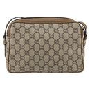 GUCCI GG Plus Supreme Shoulder Bag PVC Beige Gold Auth ep11930-2