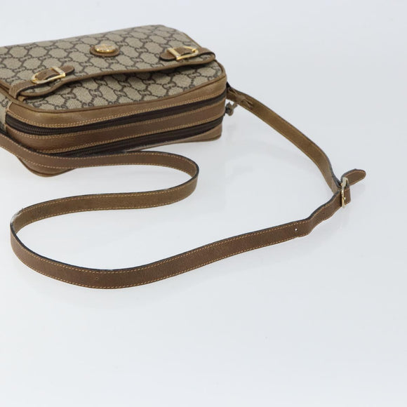 GUCCI GG Plus Supreme Shoulder Bag PVC Beige Gold Auth ep11930