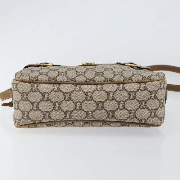 GUCCI GG Plus Supreme Shoulder Bag PVC Beige Gold Auth ep11930