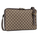 CELINE Macadam Canvas Shoulder Bag Beige Gold Auth ep11932-1