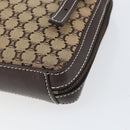 CELINE Macadam Canvas Shoulder Bag Beige Gold Auth ep11932-10