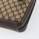 CELINE Macadam Canvas Shoulder Bag Beige Gold Auth ep11932-12