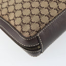 CELINE Macadam Canvas Shoulder Bag Beige Gold Auth ep11932-13