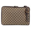 CELINE Macadam Canvas Shoulder Bag Beige Gold Auth ep11932-2