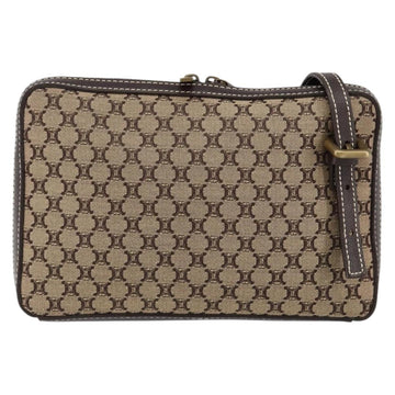 CELINE Macadam Canvas Shoulder Bag Beige Gold Auth ep11932 - 0