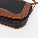Christian Dior Shoulder Bag Nylon Leather Black Brown gold Auth ep11933-9