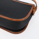 Christian Dior Shoulder Bag Nylon Leather Black Brown gold Auth ep11933-15