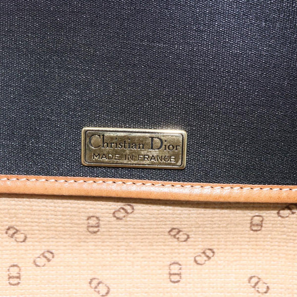 Christian Dior Shoulder Bag Nylon Leather Black Brown gold Auth ep11933