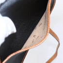 Christian Dior Shoulder Bag Nylon Leather Black Brown gold Auth ep11933-12