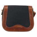 Christian Dior Shoulder Bag Nylon Leather Black Brown gold Auth ep11933-13