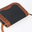 Christian Dior Shoulder Bag Nylon Leather Black Brown gold Auth ep11933-6