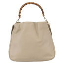 GUCCI Bamboo Shoulder Bag Leather 2way Beige Gold 001 2113 1577 Auth ep11942-2