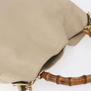 GUCCI Bamboo Shoulder Bag Leather 2way Beige Gold 001 2113 1577 Auth ep11942-6