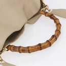 GUCCI Bamboo Shoulder Bag Leather 2way Beige Gold 001 2113 1577 Auth ep11942-7
