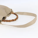 GUCCI Bamboo Shoulder Bag Leather 2way Beige Gold 001 2113 1577 Auth ep11942-9