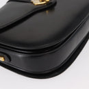 GUCCI Shoulder Bag Leather Black Gold Auth ep11944-9