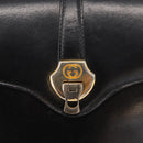 GUCCI Shoulder Bag Leather Black Gold Auth ep11944-17
