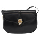 GUCCI Shoulder Bag Leather Black Gold Auth ep11944-13