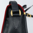 GUCCI Shoulder Bag Leather Navy Gold 007 261 0107 Auth ep11947-9